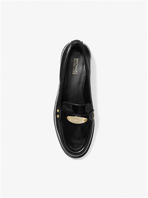 michael michael kors finley loafer|Finley Crinkled Leather Loafer .